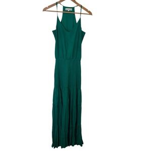 Karina Grimaldi Green Smocked Sleeveless Maxi Dress Size XS
